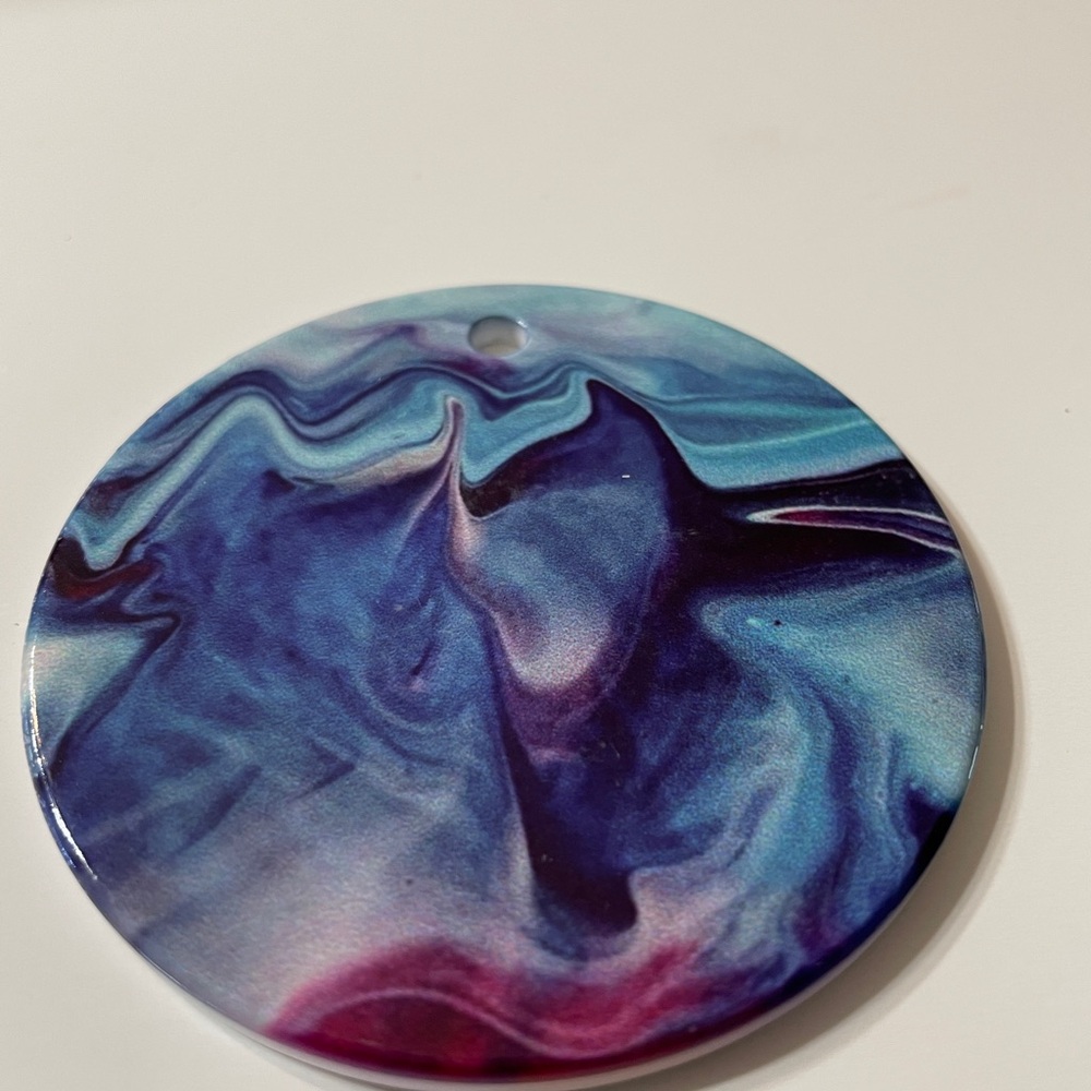 Marble round ornament 2.95 round sublimation creamic